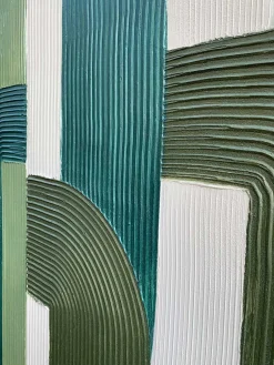 Agave Lienzo pintado a mano Green Lines