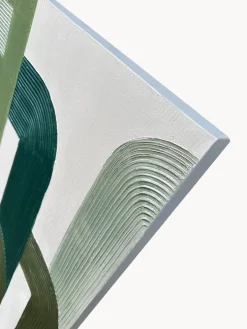 Agave Lienzo pintado a mano Green Lines