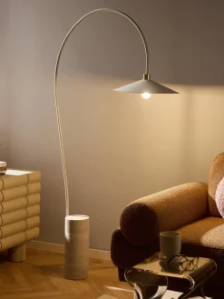 Westwing Collection Lámpara arco de travertino Cora^ Lámparas De Pie|Lámparas De Techo