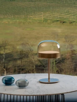 FontanaArte Lámpara de mesa artesanal LED regulable Equatore