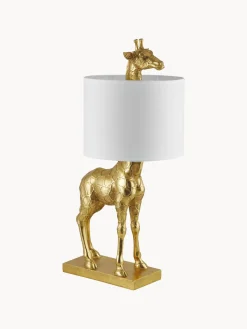 Bloomingville Lámpara de mesa de diseño grande con pantalla de lino Epigaea