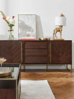 Bloomingville Lámpara de mesa de diseño grande con pantalla de lino Epigaea