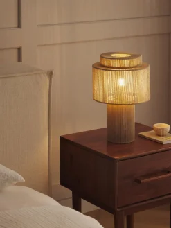 Westwing Collection Lámpara de mesa de lino Lace