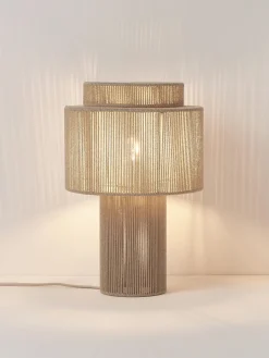 Westwing Collection Lámpara de mesa de lino Lace