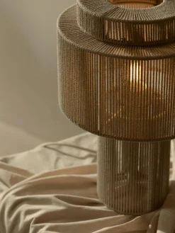 Westwing Collection Lámpara de mesa de lino Lace