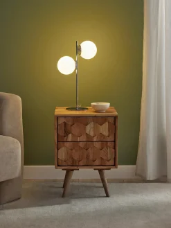 Westwing Collection Lámpara de mesa de vidrio opalino Atlanta