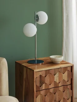 Westwing Collection Lámpara de mesa de vidrio opalino Atlanta