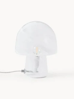 Westwing Collection Lámpara de mesa en look mármol Talia, tamaños diferentes