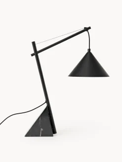 Westwing Collection Lámpara de mesa grande con base de mármol Reyna