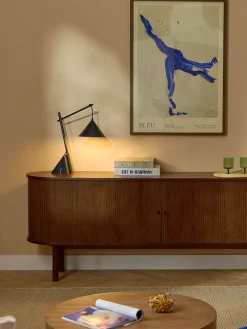 Westwing Collection Lámpara de mesa grande con base de mármol Reyna