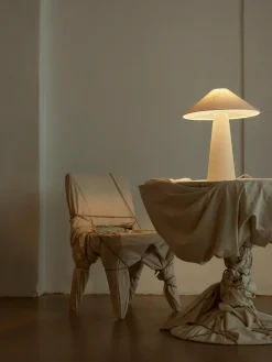 Westwing Collection Lámpara de mesa grande de lino Ilena^ Lámparas De Mesa|Lámparas De Techo