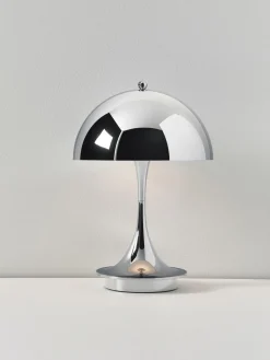 Louis Poulsen Lámpara de mesa LED regulable Panthella de diseño Verner Panton, 24 cm, portátil
