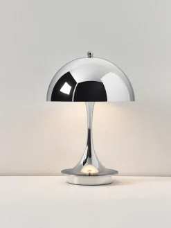 Louis Poulsen Lámpara de mesa LED regulable Panthella de diseño Verner Panton, 24 cm, portátil