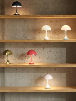 Louis Poulsen Lámpara de mesa LED regulable Panthella de diseño Verner Panton, 24 cm, portátil^ Lámparas De Mesa|Lámparas De Techo