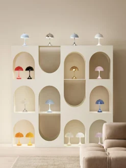 Louis Poulsen Lámpara de mesa LED regulable Panthella de diseño Verner Panton, 24 cm, portátil^ Lámparas De Mesa|Lámparas De Techo