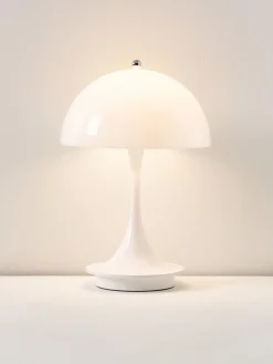 Louis Poulsen Lámpara de mesa LED regulable Panthella de diseño Verner Panton, 24 cm, portátil^ Lámparas De Mesa De Exterior|Lámparas De Mesa