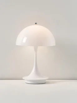 Louis Poulsen Lámpara de mesa LED regulable Panthella de diseño Verner Panton, 24 cm, portátil^ Lámparas De Mesa De Exterior|Lámparas De Mesa