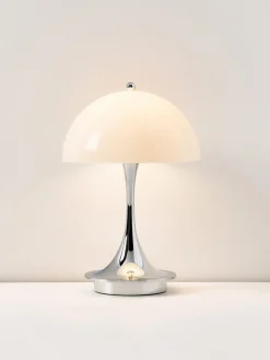 Louis Poulsen Lámpara de mesa LED regulable Panthella de diseño Verner Panton, 24 cm, portátil