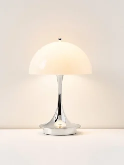 Louis Poulsen Lámpara de mesa LED regulable Panthella de diseño Verner Panton, 24 cm, portátil