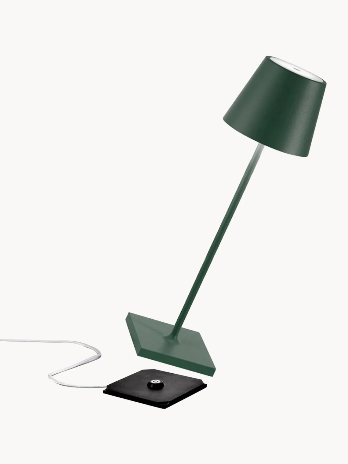 Zafferano Lámpara de mesa LED regulable Poldina, portátil