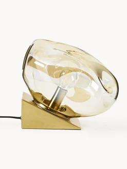 Westwing Collection Lámpara de mesa pequeña de vidrio Amora