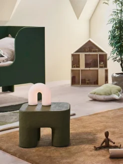 Ferm Living Lámpara de mesa pequeña LED regulable con estructura acanalada, portátil^ Lámparas De Mesa|Lámparas De Techo