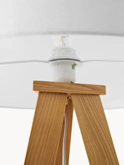 Westwing Collection Lámpara de pie con pantalla de madera maciza Jake