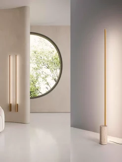 Panzeri Lámpara de pie LED regulable con base de mármol Hilow Line^ Lámparas De Pie|Lámparas De Techo