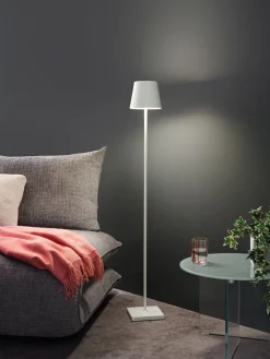 Zafferano Lámpara de pie pequeña LED regulable Poldina, altura regulable^ Lámparas De Pie|Lámparas De Techo