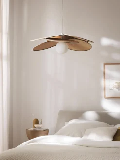 Westwing Collection Lámpara de techo con adornos de fibras naturales Milani