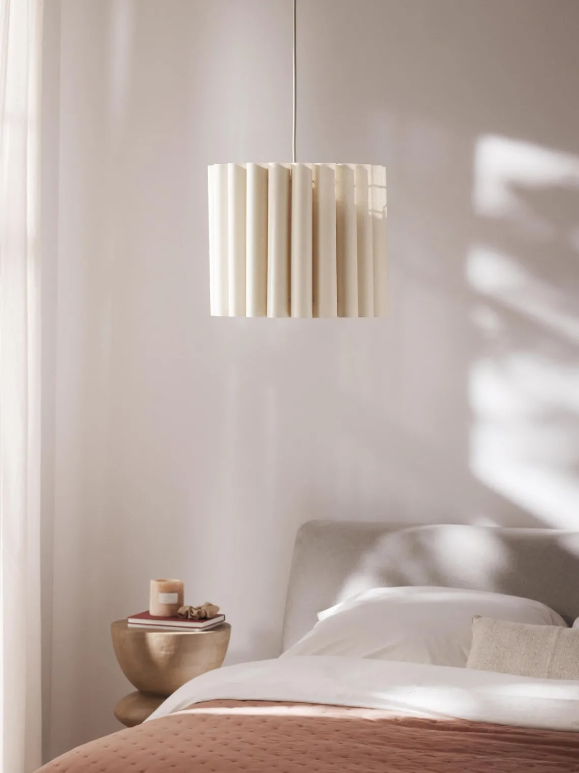 Westwing Collection Lámpara de techo de lino Lucina