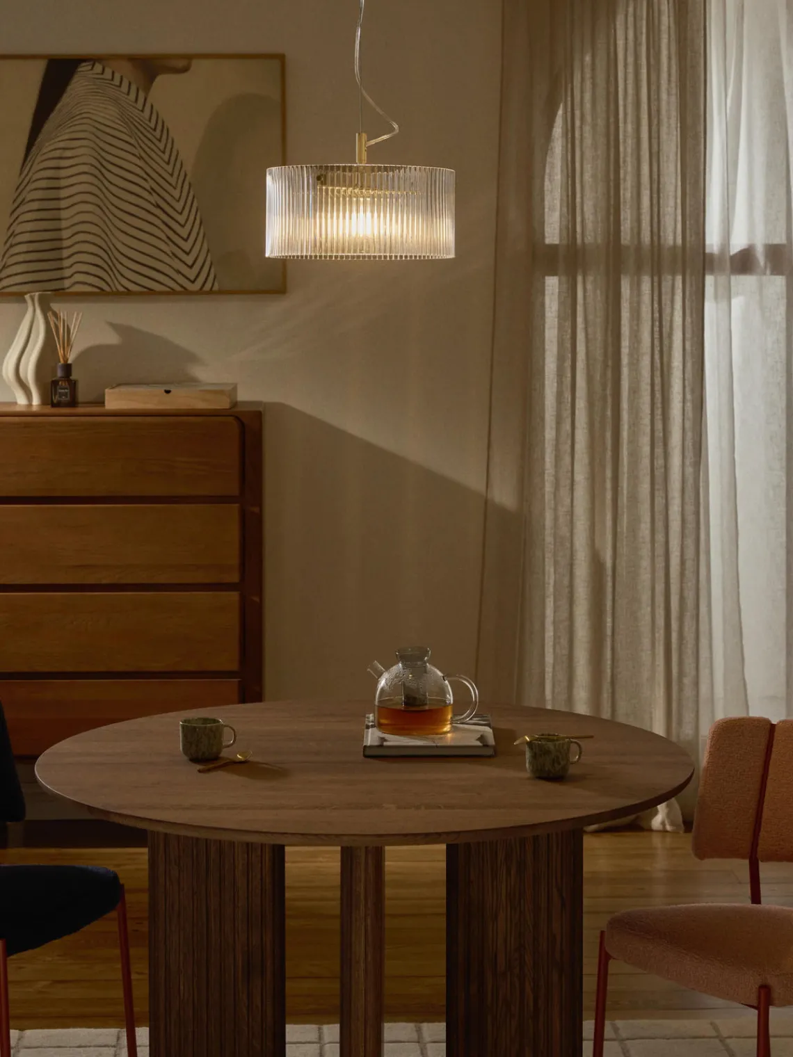 Westwing Collection Lámpara de techo de vidrio acanalado Emmi^ Lámparas De Techo|Lámparas De Techo