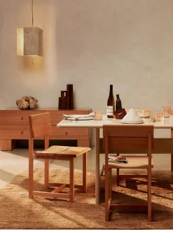 Ferm Living Lámpara de techo LED regulable de travertino Oeste