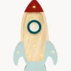 Niños Little Lights Lámpara infantil LED artesanal regulable Rocket Mini, con función de temporizador y control a mando