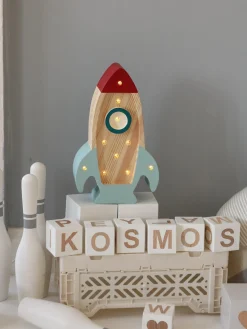 Niños Little Lights Lámpara infantil LED artesanal regulable Rocket Mini, con función de temporizador y control a mando