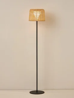 Westwing Collection Lámpara LED solar para interior/exterior con pantalla de ratán Kyra