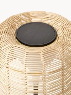 Westwing Collection Lámpara LED solar para interior/exterior con pantalla de ratán Kyra