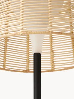 Westwing Collection Lámpara LED solar para interior/exterior con pantalla de ratán Kyra