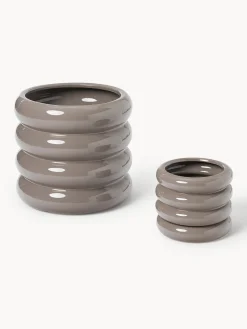 Westwing Collection Maceta de gres pequeña Rudi, 16 cm^ Maceteros|Jarrones