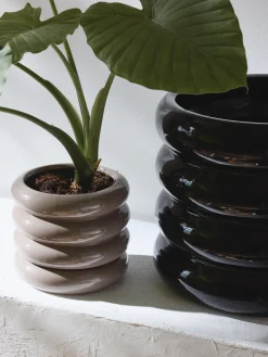 Westwing Collection Maceta de gres pequeña Rudi, 16 cm^ Maceteros|Jarrones