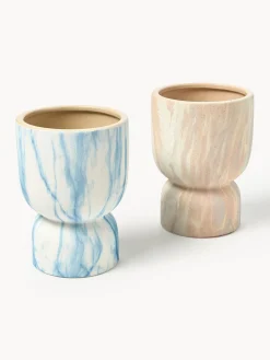 Westwing Collection Macetero en look mármol Kiko, 20 cm