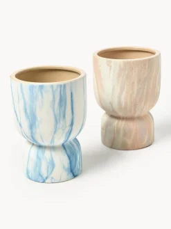 Westwing Collection Macetero en look mármol Kiko, 20 cm