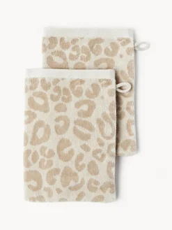 Westwing Collection Manoplas de baño Leo, 2 uds.^ Toallas|Mantas