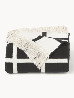 Westwing Collection Manta a cuadros con flecos Edison