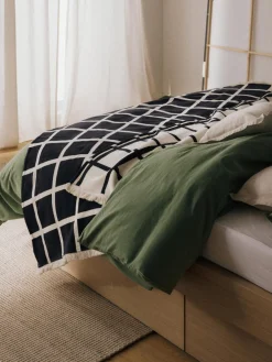 Westwing Collection Manta a cuadros con flecos Edison