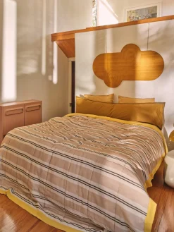 HKLIVING Manta artesanal de algodón a rayas Deluxe^ Mantas