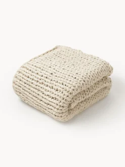 Westwing Collection Manta artesanal de punto grueso Adyna