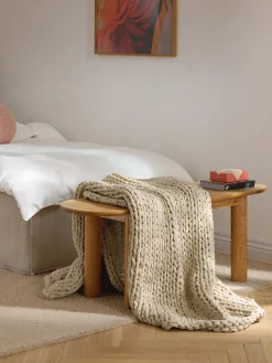 Westwing Collection Manta artesanal de punto grueso Adyna