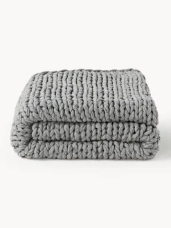 Westwing Collection Manta artesanal de punto grueso Adyna