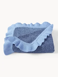 Westwing Collection Manta de algodón con volantes Pansy^ Mantas